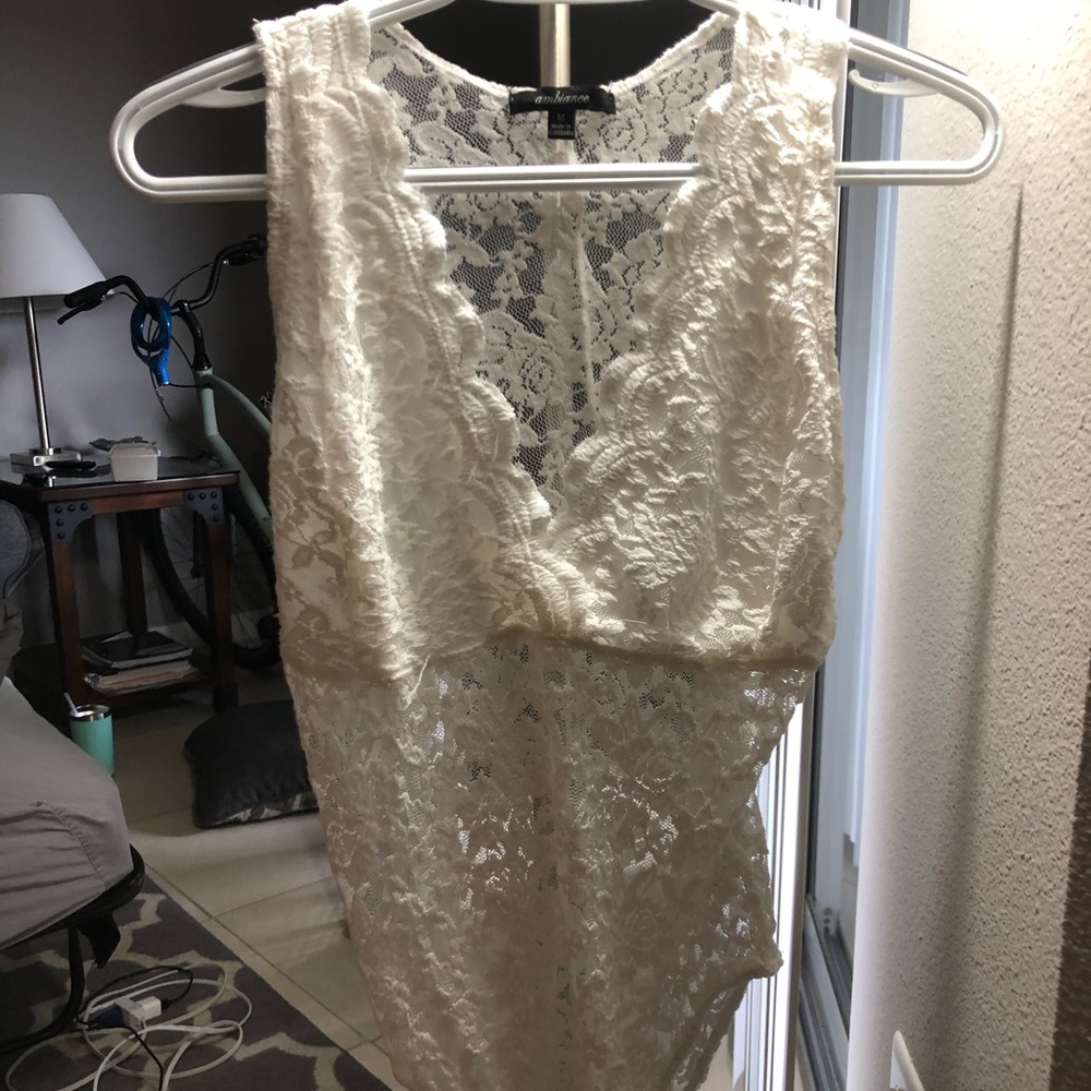 White lace bodysuit